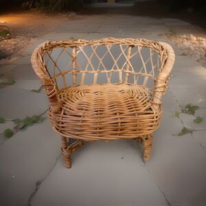 Wicker Doll  Furniture Loveseat Vintage 6x5x4.5 Inch ***note Measurements